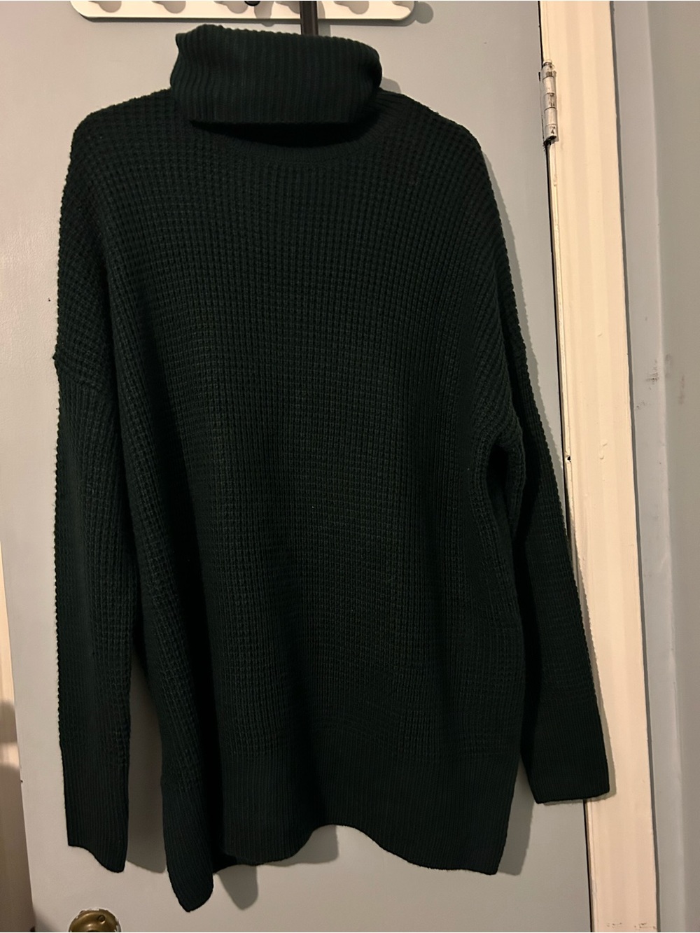 Simons Icône Turtleneck Waffle-Knit Sweater - Dark Green